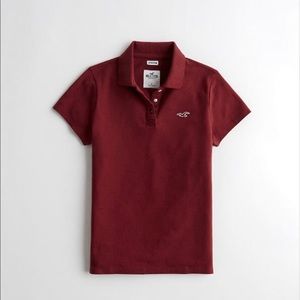 Girls Slim Hollister Icon Polo in Burgundy